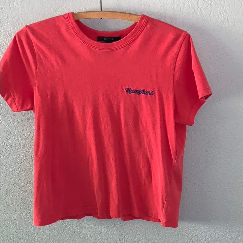 Red cropped Tee